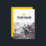 Golden Bear Varsity Text-only Backer Invitation<br><div class="desc">This minimalist grad announcement includes sporty lettering, a single photo on the front, and room for lots of text or a single colour on the back. Please visit my Zazzle store for other options and coordinating grad party items. Don't hesitate to DM if you have requests for this design or...</div>