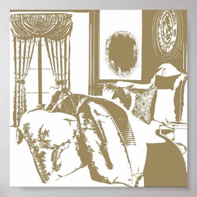 Golden Bedroom Sketch Poster (Front)