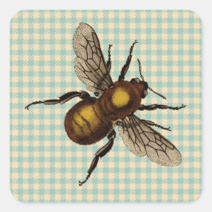 Golden Bee Art Square Sticker