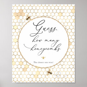 Golden Bee Guess How Many Honeycombs Sign