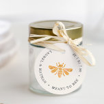 Golden Bee "Meant to Bee" Wedding Favour Tags<br><div class="desc">Elegant ivory wedding favour tags feature a honeybee illustration in golden yellow watercolors,  with your names and the words "meant to bee" in a curved circular design. Coordinates with our Golden Bee wedding invitations and accessories.</div>
