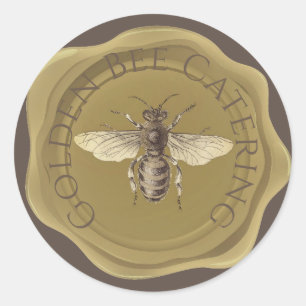 Golden Bee on Brown Personalized Wax Seal 