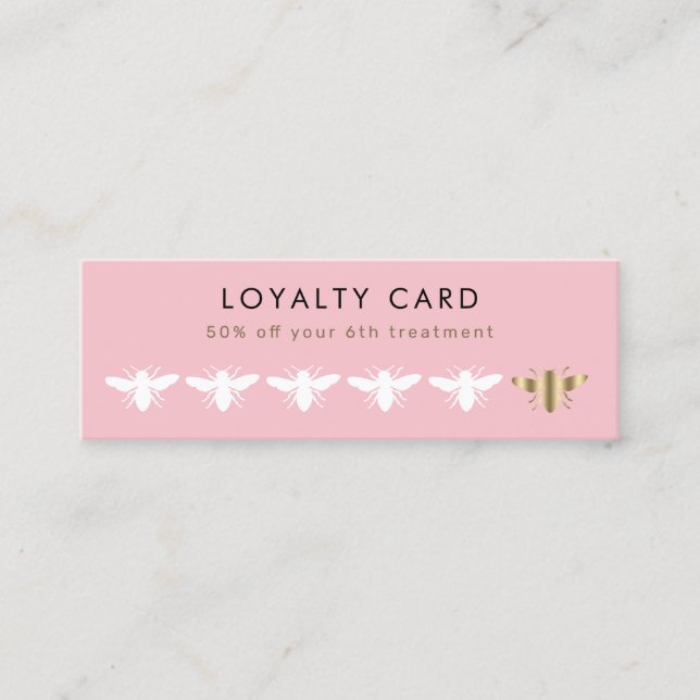 golden bee pink loyalty card (Front)