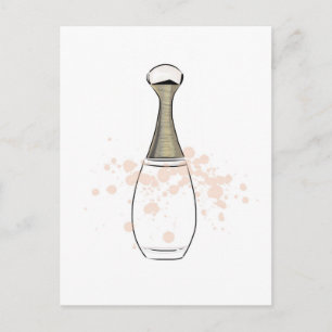 Golden beige perfume bottle postcard