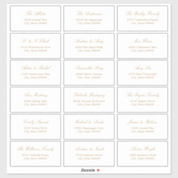 Golden Beige Script 18 Étiquette de adresse invité