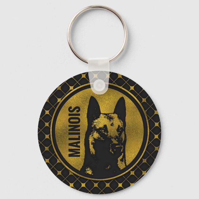 Golden Belgian Malinois - Mechelaar - Maligator Keychain (Front)