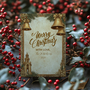Golden Bells Christmas Holiday Card