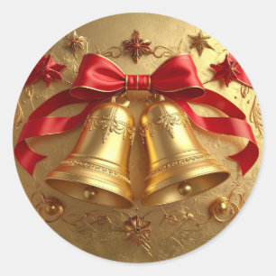 Golden Bells Holiday Sticker