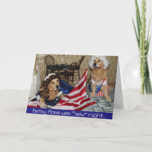 Golden Betsy Ross Sews Flag for the 4th of July Card