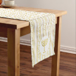 Golden Bible Quote Paleo Hebrew Saying Long Table Runner<br><div class="desc">Golden Bible Quote Paleo Hebrew Saying Table Runner. Written in ancient Paleo Hebrew,  in faux gold foil are the kodesh words 'YHVH Shalom Alaykim'...  Yehovah's peace be upon you. On the table ends is a faux foil golden menorah.</div>