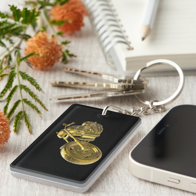 Golden Bike 3D - Keychain (Front Right)