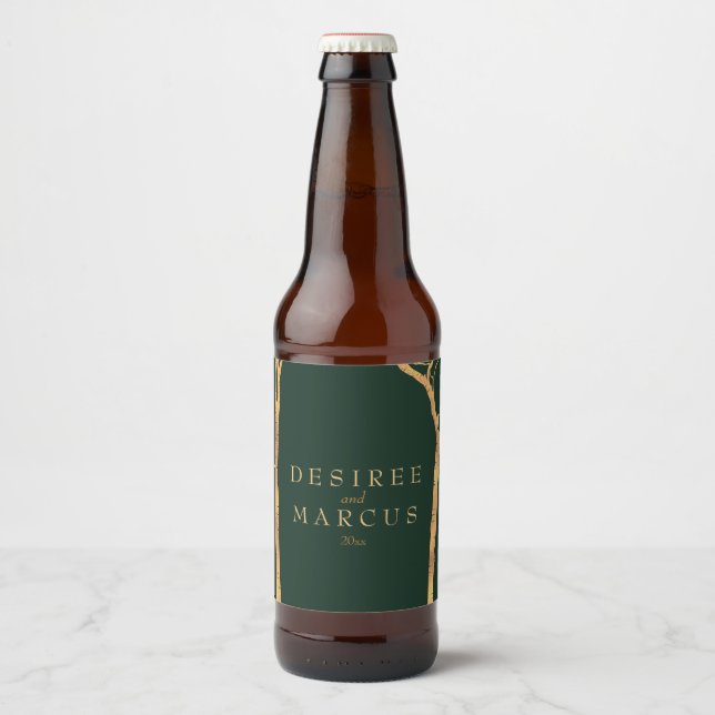 Golden Birch Trees Beer Bottle Label (Front)