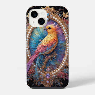 Golden Bird in Ornate Decorative Frame iPhone 14 Case