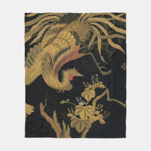 Golden Bird Japanese Classic Antique Fleece Blanket