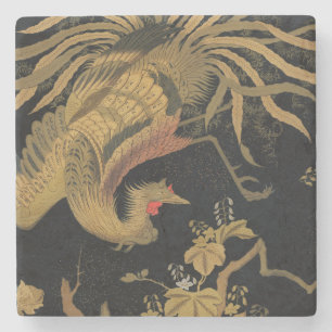 Golden Bird Japanese Classic Antique Stone Coaster