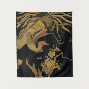 Golden Bird Japanese Classic Antique Tapestry
