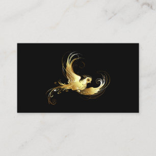 Golden Bird on Black Background Business Card