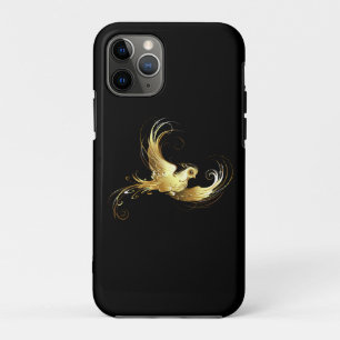 Golden Bird on Black Background iPhone 11 Pro Case