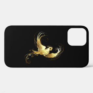 Golden Bird on Black Background iPhone 12 Pro Case