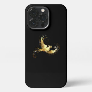 Golden Bird on Black Background iPhone 13 Pro Case