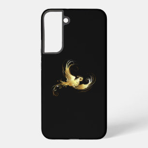 Golden Bird on Black Background Samsung Galaxy Case