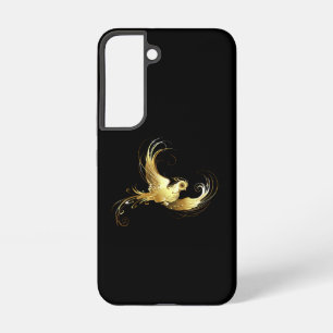 Golden Bird on Black Background Samsung Galaxy Case