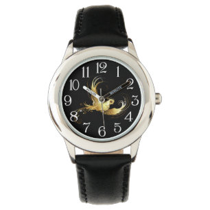 Golden Bird on Black Background Watch