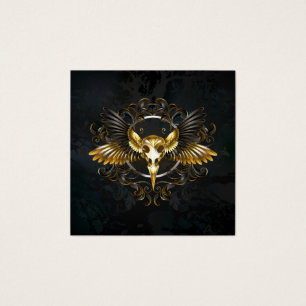 Golden Bird Skull on Black background