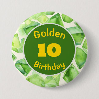 Golden Birthday August Birthstone Custom Button