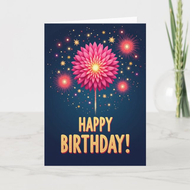 Golden Birthday Burst Card (Front)