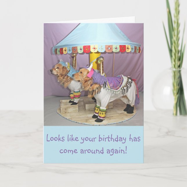 Golden Birthday Carousel Card (Front)