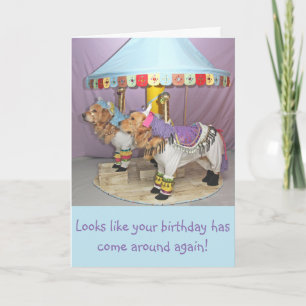 Golden Birthday Carousel Card