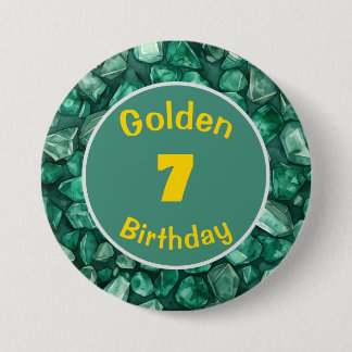 Golden Birthday May Birthstone Custom Button