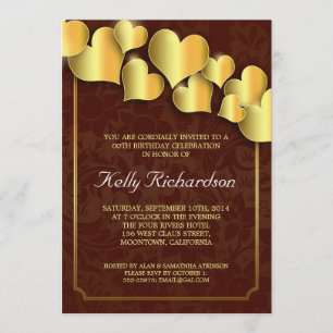 golden birthday party invitation