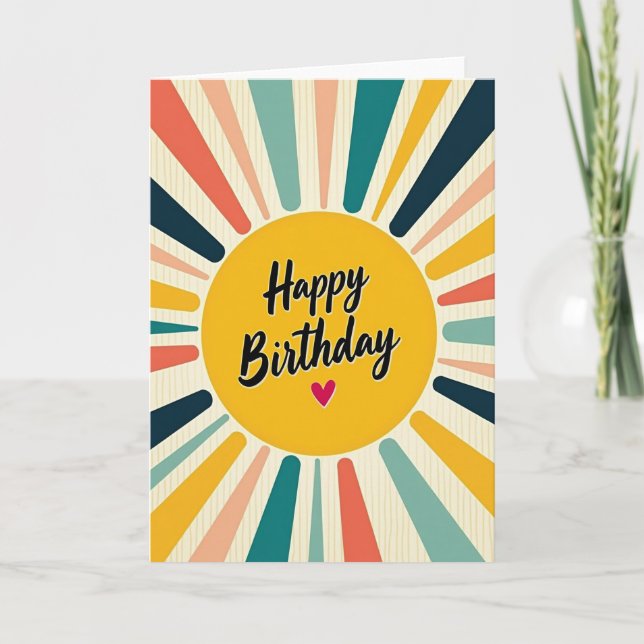 Golden Birthday Rays Card (Front)