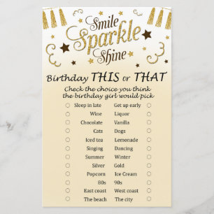 Golden Birthday This or That Game