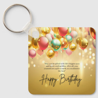 Golden Birthday Wishes Keychain