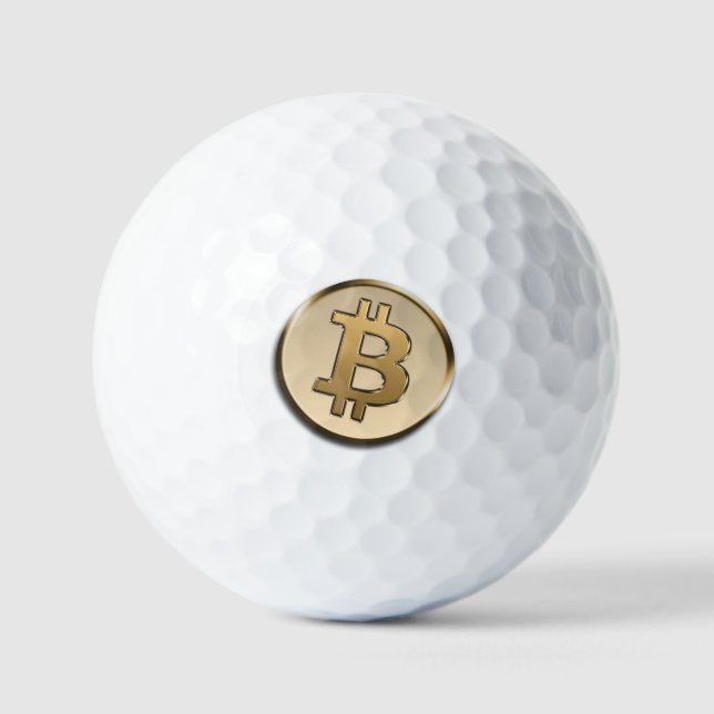 Golden Bitcoin Golf Balls (Front)