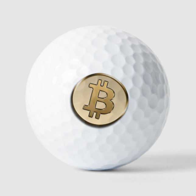 Golden Bitcoin Golf Balls (Front)