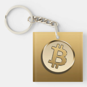 Golden Bitcoin Keychain