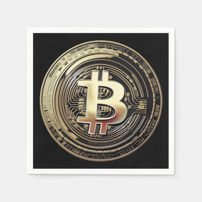 Golden Bitcoin  Napkin (Front)