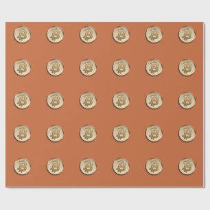 Golden Bitcoin Wrapping Paper
