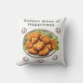 Golden Bites of Happiness Throw Pillow