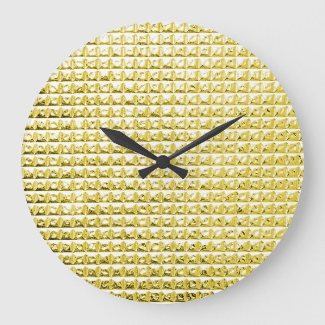 Golden black glass: luxurious surface. large clock (Front)