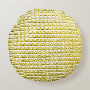 Golden black glass: luxurious surface. round pillow