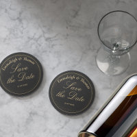 Golden Black Glitter Save the Date