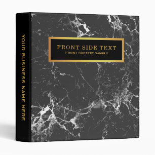 Golden & Black Marble Stone Texture Modern Design Binder