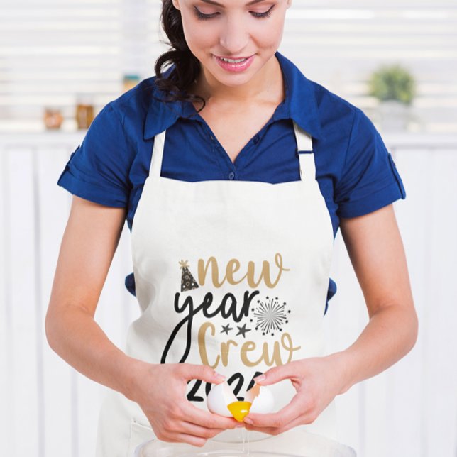 Golden & Black New Year Crew (customized year) Long Apron (Golden & Black New Year Crew (customized year) Long Apron)