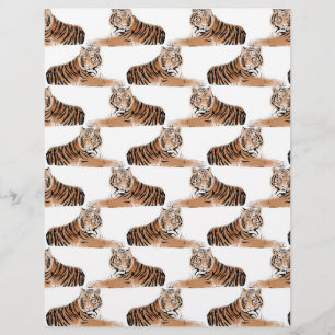 Golden & Black Tiger Animal White Design Letterhead