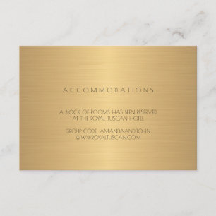 Golden Black Wedding Hotel Accomodation Enclosure Card